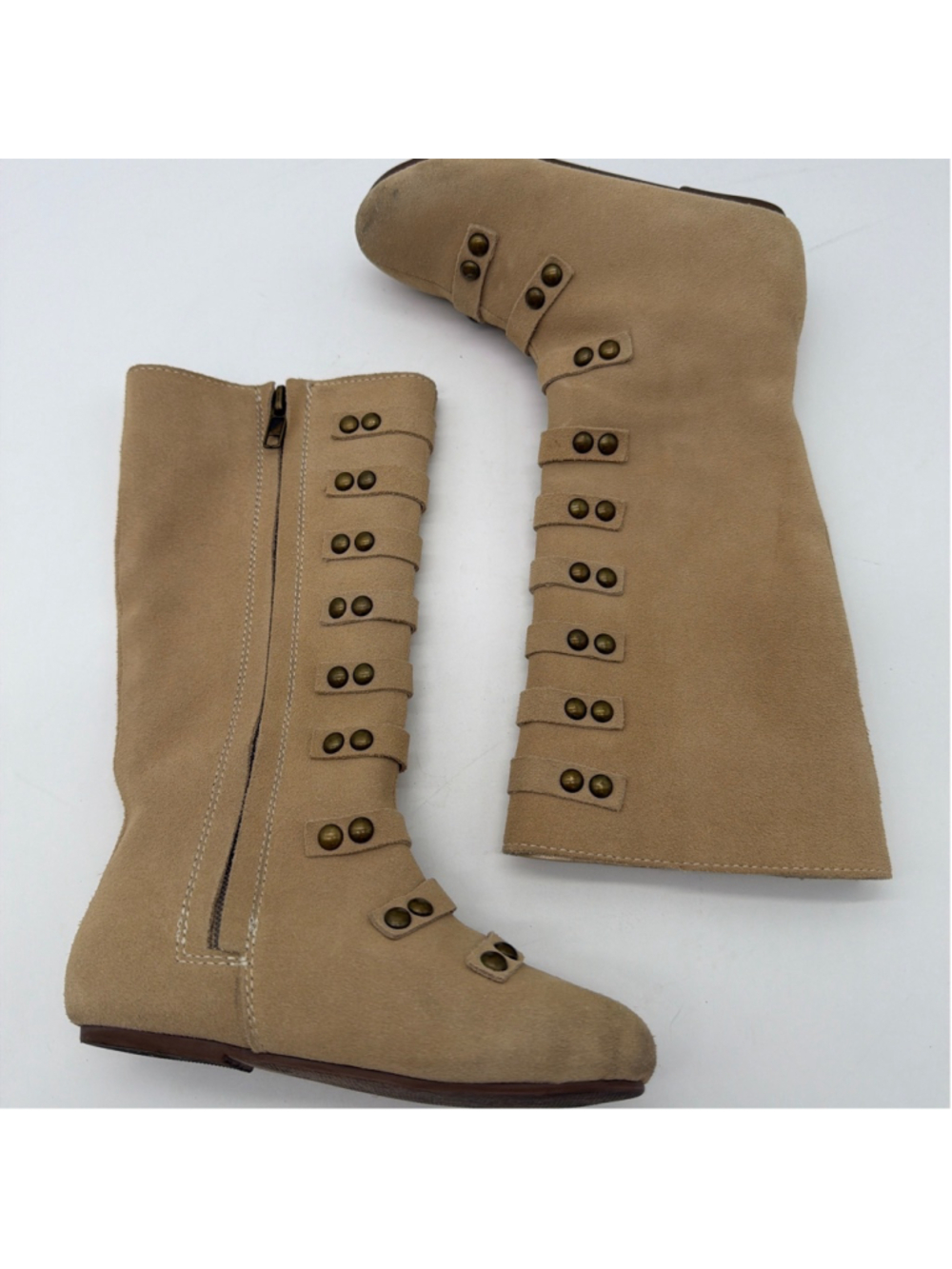 JOYFOLIE Beige Suede Freya Tall Boots Size 10 Toddler 100% Leather Uppers